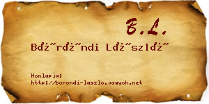 Böröndi László névjegykártya