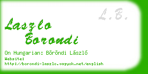 laszlo borondi business card